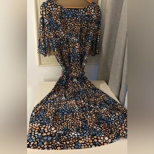 Kasper Orange Maxi Sundress with 3/4 Sleeves